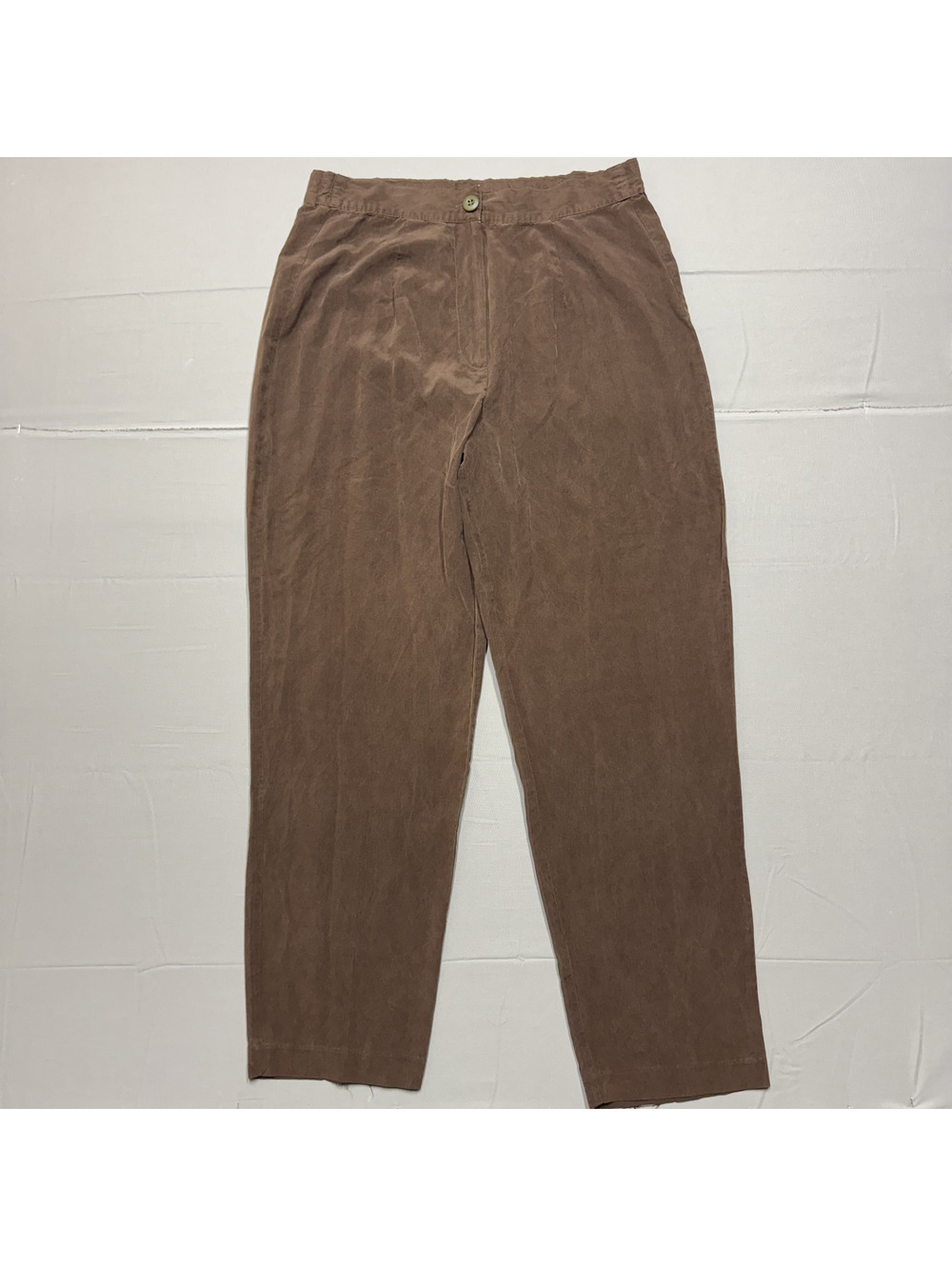 Christie & Jill Vintage 100% Silk Brown Casual Pants Trousers Women Medium
